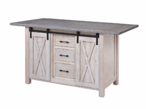 Lahoma Island w/ 3 Drawers and 2 Sliding Barn Doors & Rough Sawn Top