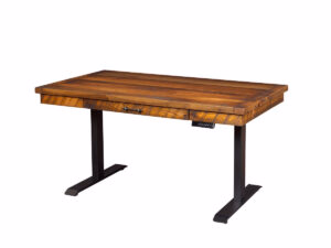 Lift Desk Table with Barnwood Top