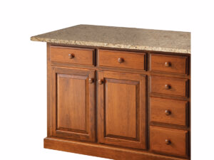 Traditional Island w/ 6 Drawers and 2 Doors w/ Granite Top