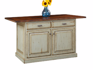 Traditional Island w/ 2 Drawers and 2 Doors & Rough Sawn Top