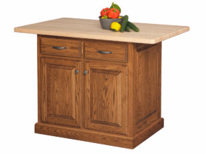 Traditional Island w/ 2 Drawers and 2 Doors & Butcher Block Top