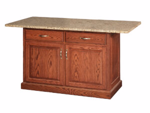 Traditional Island w/ 2 Drawers and 2 Doors w/ Granite Top