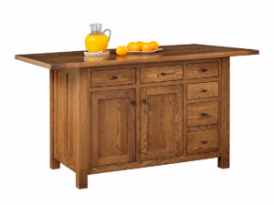 Ancient Mission Island w/ 6 Drawers and 2 Doors & Rough Sawn Top