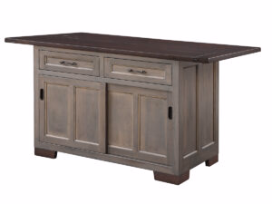 Hudson Island w/ 2 Drawers and 2 Sliding Doors & Rough Sawn Top