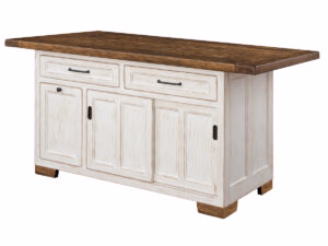 Hudson Island w/ 2 Drawers and 2 Sliding Doors & Plank Top