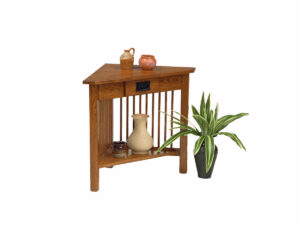 Mission Corner Table w/Drawers