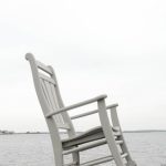 Amish crafted poly outdoor furniture - gray poly rocker on seashore