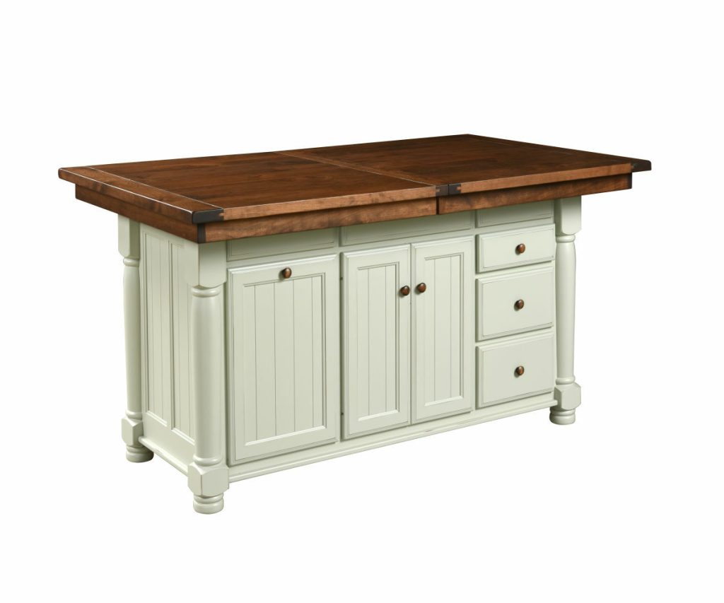 Jefferson City Turned Leg Island Base w/ Optional Slideout Wastebasket - 61.75"W x 34.50"H x 24.50"D