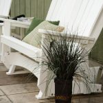 Amish made double glider on hardscape patio