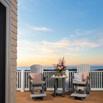 Amish crafted poly outdoor furniture - gliders and conversation table on deck