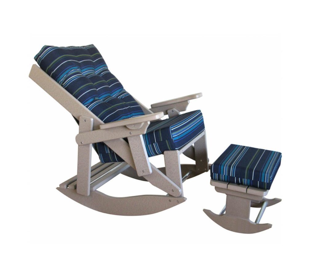 Amish crafted poly outdoor furniture - Caribbean Rocker with Ottoman