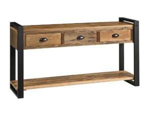 Sheffield barnwood console table, 3 drawer