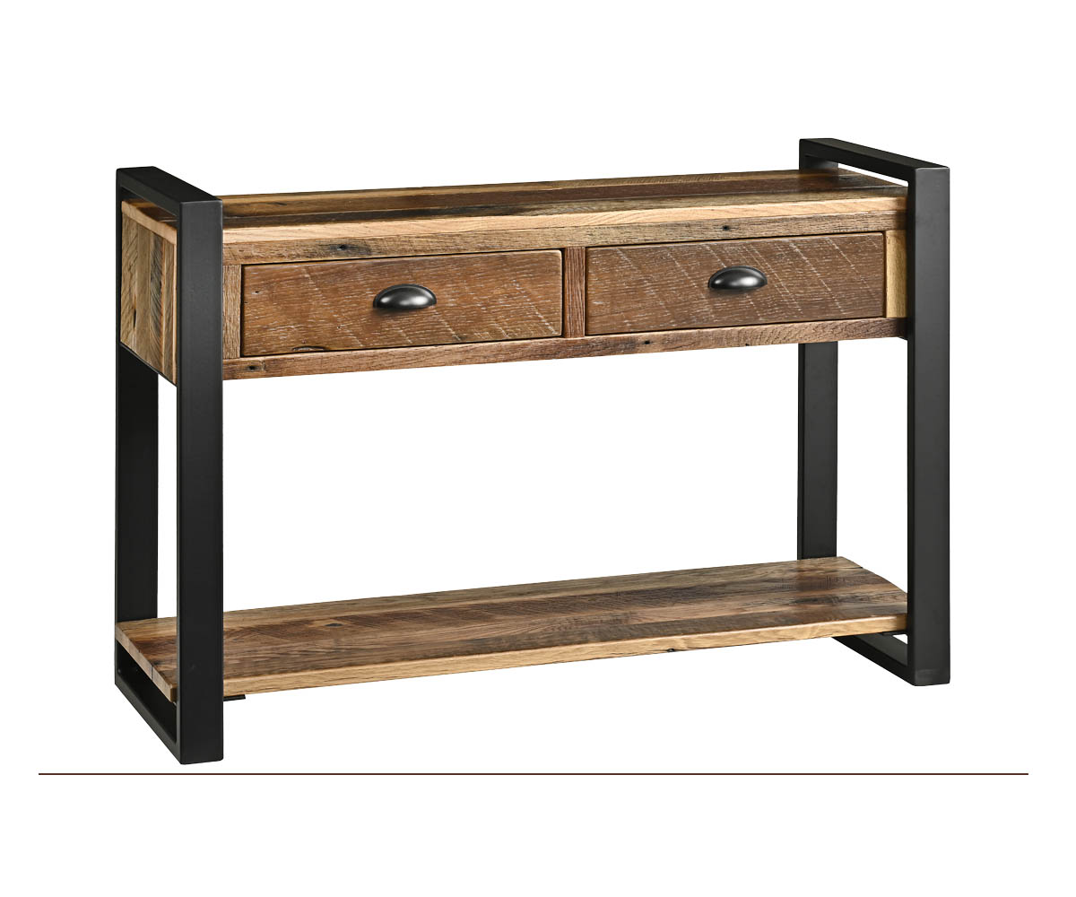Sheffield barnwood console table, 2 drawer
