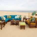 Amish crafted poly outdoor furniture - Sofa, loveseat, and end tables on beach
