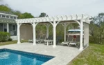 8x24+Elegant+Vinyl+Pergola+w+EZ+Shade+Canopy+and+Curtains
