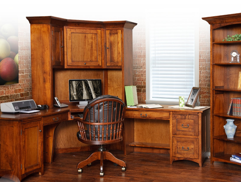Amish handcrafted maple office furniture.