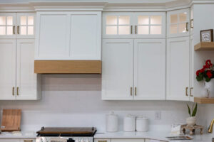 modern white kitchen cabinets with frameless door style