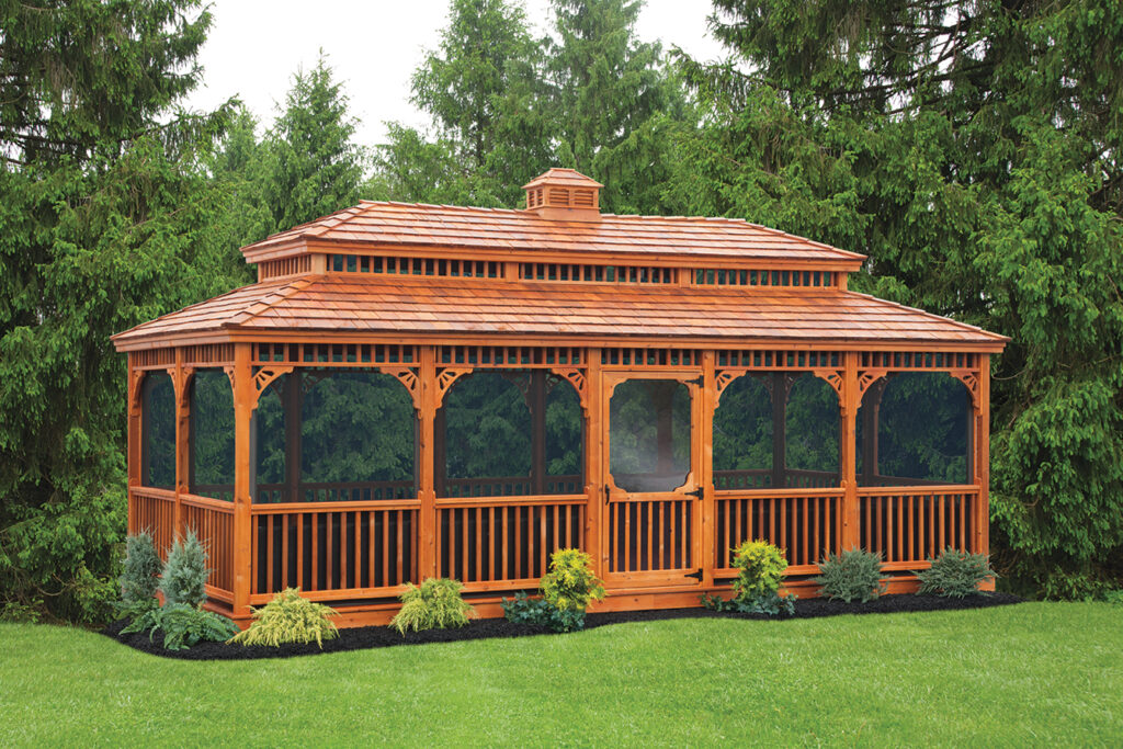 western red cedar classic rectangle gazebo