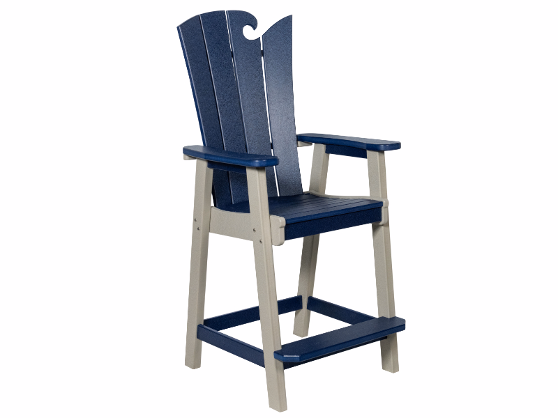 Beaver Dam - OceanWavz Bar Chair in blue and white