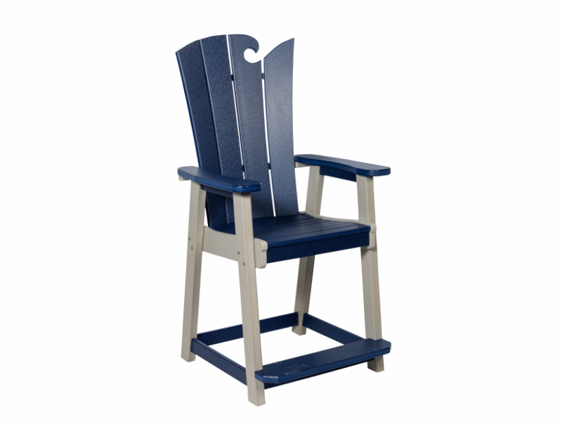 Beaver Dam - OceanWavz Counter Chair in blue and white