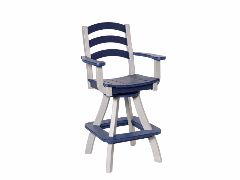 Beaver Dam - Seabreak Bar Chair with Arms in Blue and white