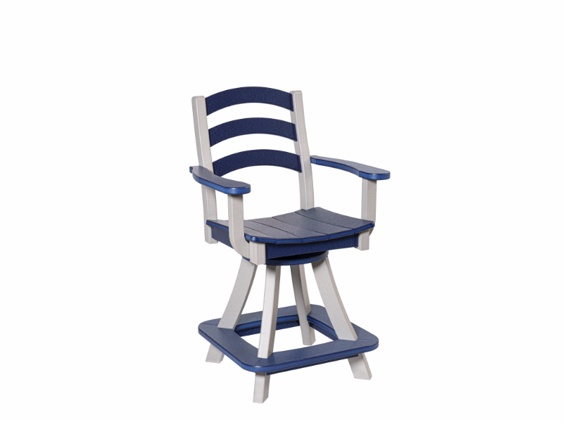 Beaver Dam - Seabreak Counter Chair with Arms in blue and white