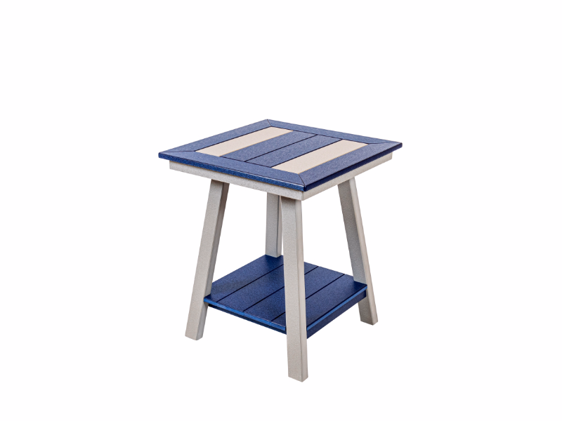 Beaver Dam - Seabreak Square Counter End Table in Blue and white