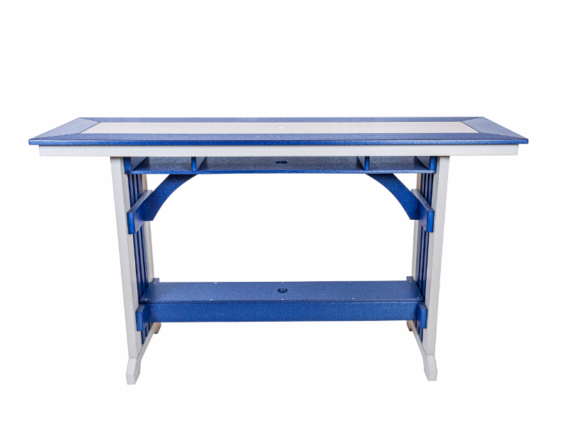 Beaver Dam - Mission Rail Bar Table in Blue and white