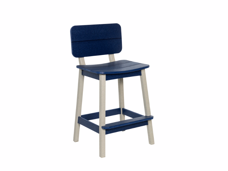 Beaver Dam - Surf-Aira Saddle Bar Stool with Back