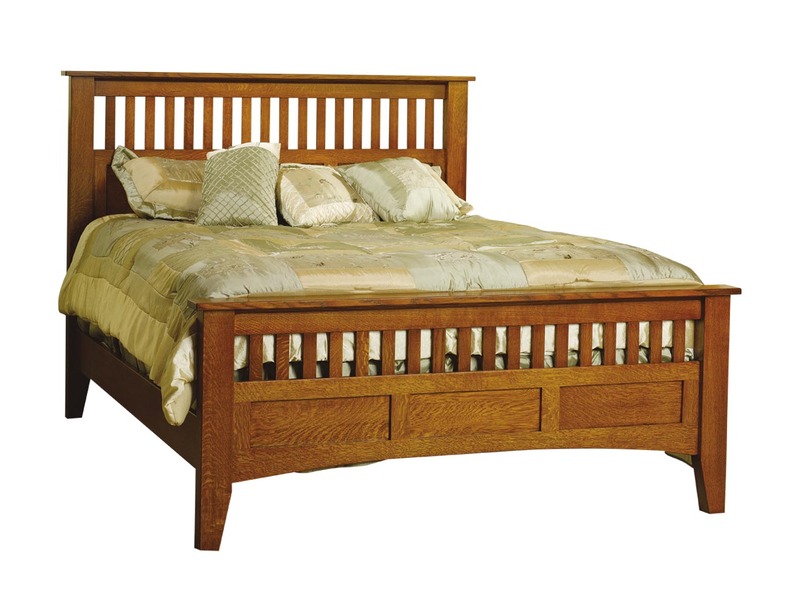 Antique Mission Queen Bed - 67"W x 88"LnHeadboard 52.75"H Footboard 27.50"H