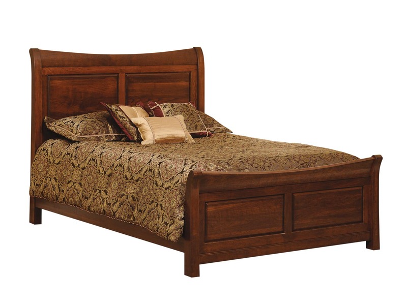 Bevel Panel Sleigh Queen Bed - 63"W x 91"LnHeadboard 54"H Footboard 27"H