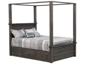 Cabin Creek Queen Bed w/ Canopy w/ Storage Rails - 66"W x 89.50"LnHeadboard 49.25"H Footboard 21.25"H