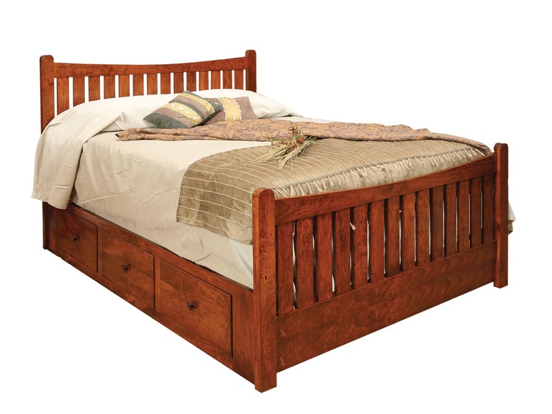 Dreamland Queen Bed w/ Storage Rails - 64"W x 84.50"LnHeadboard 48"H Footboard 30"H