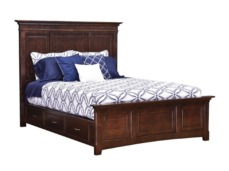 Hamilton Queen Bed w/ Storage Rails - 67.25"W x 86"LnHeadboard 60"H Footboard 22"H