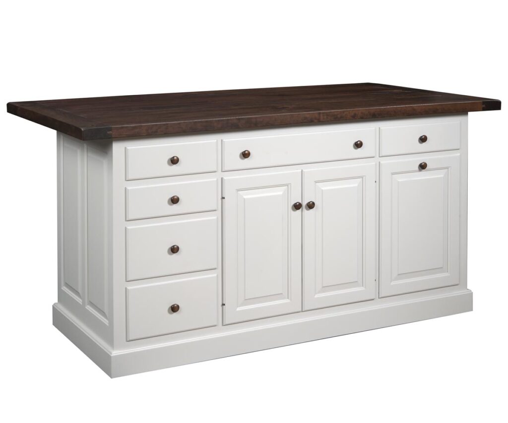 Traditional Island Base w/ Optional Slideout Wastebasket - 62"W x 34.50"H x 24.50"D