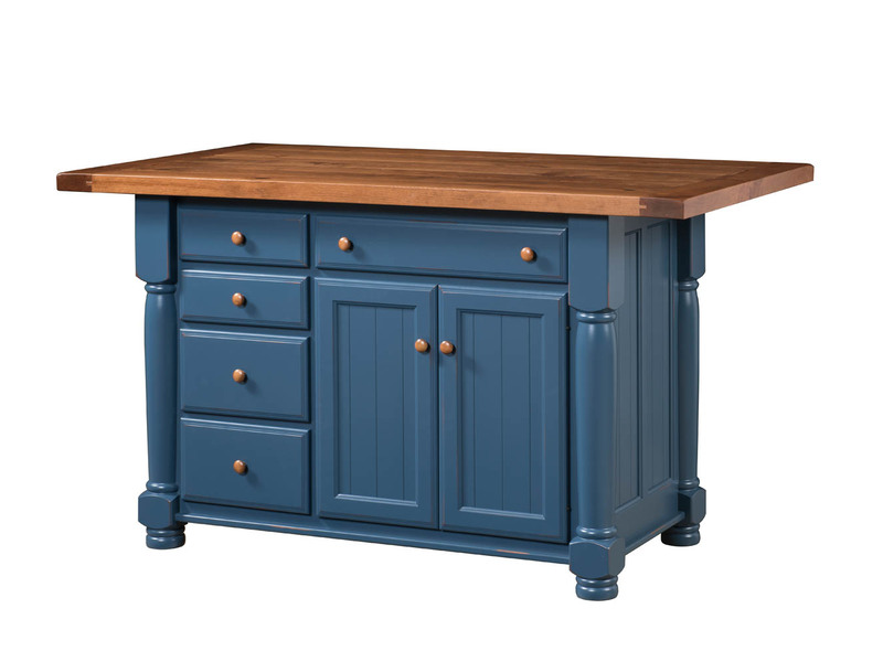 Jefferson City Turned Leg Island Base - 49"W x 34.50"H x 24.50"D