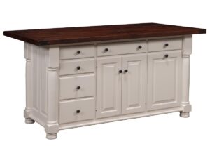 Turned Leg Island Base w/ Optional Slideout Wastebasket - 61.75"W x 34.50"H x 24.50"D