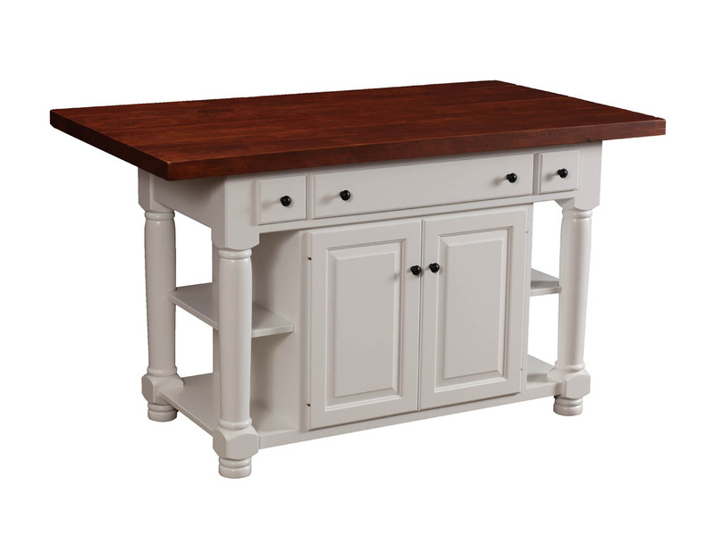 Jefferson City Turned Leg Island Base - 49"W x 34.50"H x 24.50"D