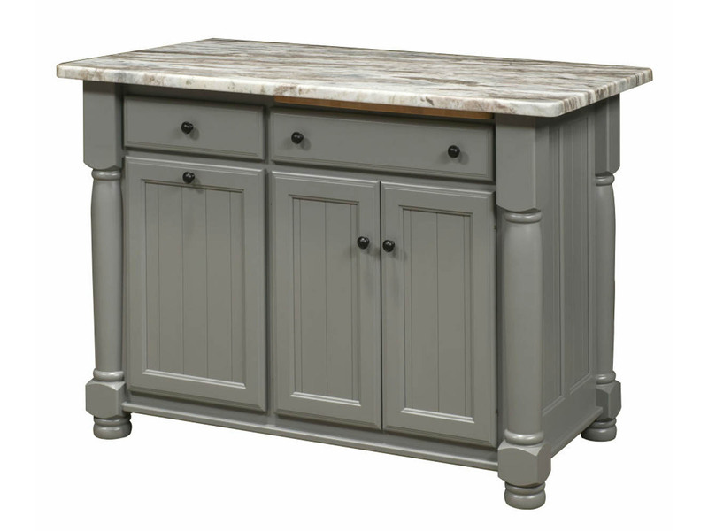 Jefferson City Turned Leg Island Base w/ Optional Slideout Wastebasket - 49"W x 34.50"H x 24.50"D
