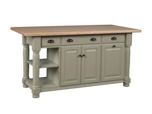 Turned Leg Island Base w/ Optional Slideout Wastebasket - 62"W x 34.50"H x 24.50"D