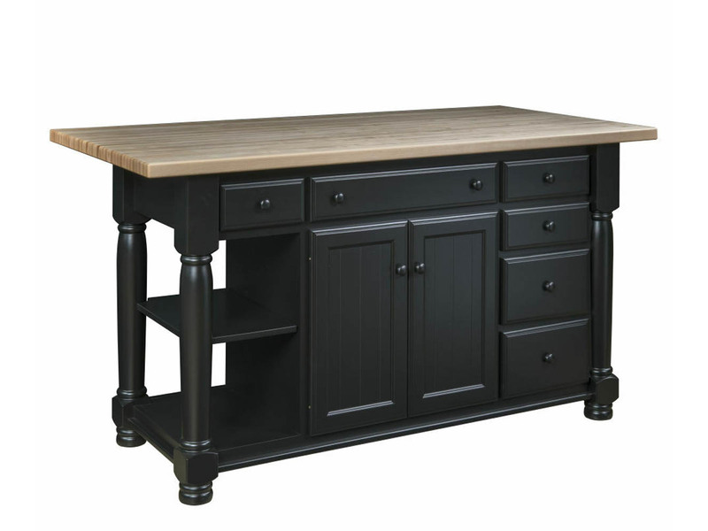 Jefferson City Turned Leg Island Base - 62"W x 34.50"H x 24.50"D