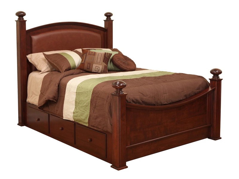 Luellen Queen Bed w/ Storage Rails - 68"W x 91"LnHeadboard 65"H Footboard 35"H