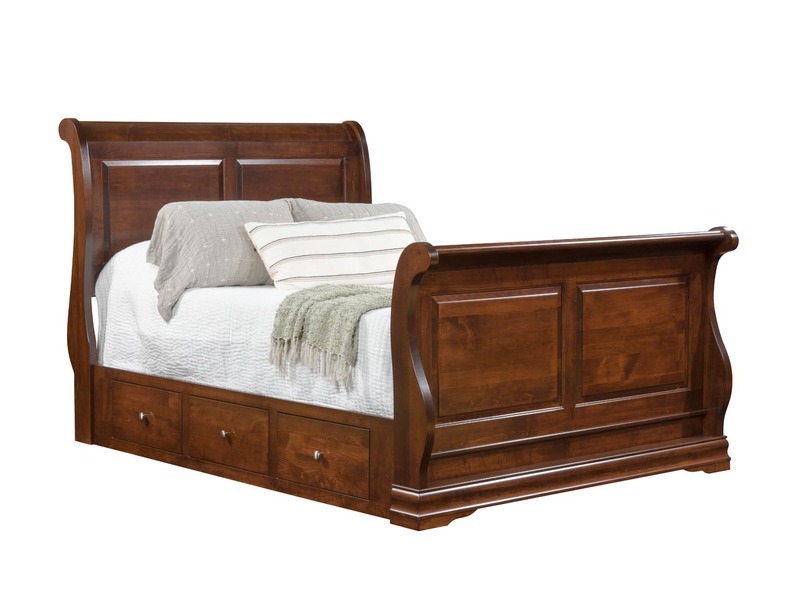 Regency Queen Bed w/ Storage Rails - 64"W x 96.50"LnHeadboard 58"H Footboard 38.50"H