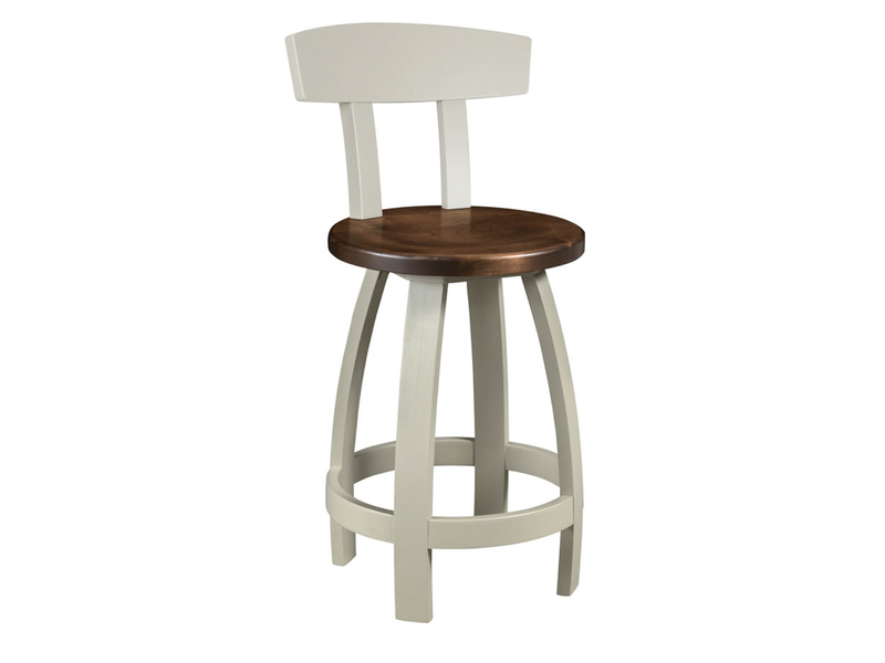 Winfield Swivel Stool w/ Back - 18"Round x 38.50"H