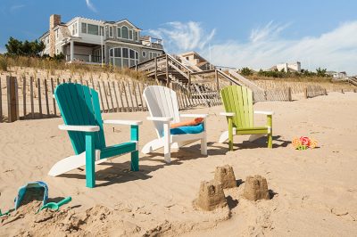 children's adirondack chairs on the beach