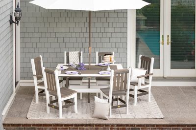 keystone dining furniture set with umbrella on porch