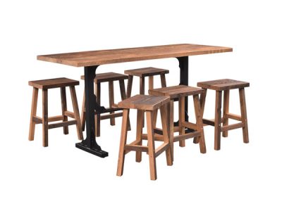 Amish handcrafted dining room furniture from the Bridgeport Bar collection