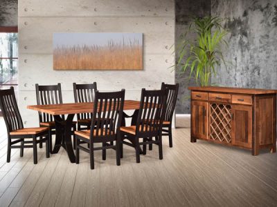 Amish handcrafted dining room furniture from the Golden Gate collection.
