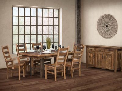 Amish handcrafted dining room furniture from the Grove collection.