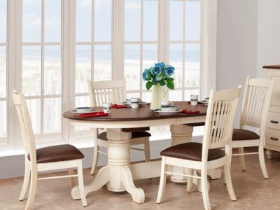 2-Tone Amish handcrafted dining room furniture from the Nantucket collection.